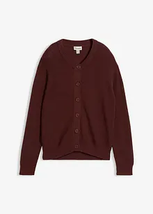 Finstrikket cardigan med rund hals, bonprix