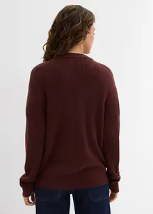 Finstrikket cardigan med rund hals, bonprix