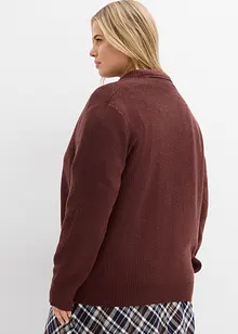 Finstrikket cardigan med rund hals, bonprix