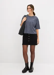 T-skjorte i 100% bomull med strass, bonprix