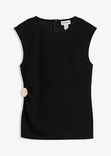 Topp av krepp med pyntespenne, bonprix