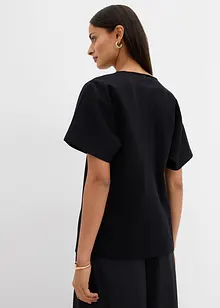 Behagelig vest i Punto di Roma-materiale med pynteknapp, bonprix