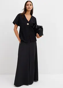 Behagelig vest i Punto di Roma-materiale med pynteknapp, bonprix