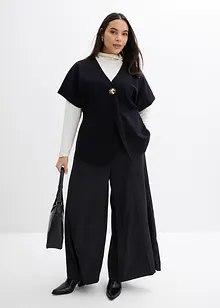 Behagelig vest i Punto di Roma-materiale med pynteknapp, bonprix