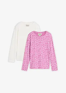 Langermet topp med økologisk bomull (3-pack), bonprix