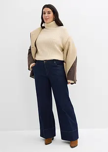 Wide Leg-jeans Mid Waist med økologisk bomull, bonprix