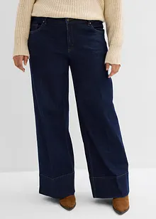 Wide Leg-jeans Mid Waist med økologisk bomull, bonprix