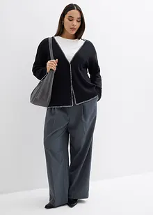 Cardigan i ullmiks med kontrastfargede detaljer, bonprix