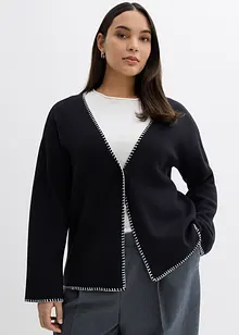 Cardigan i ullmiks med kontrastfargede detaljer, bonprix