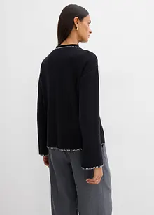 Cardigan i ullmiks med kontrastfargede detaljer, bonprix