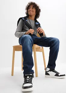 Varmende Regular Fit-pull on-jeans med jerseyfôr, Straight, bonprix