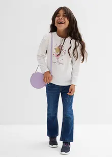 Langermet topp i økologisk bomull med elastan (2-pack), bonprix