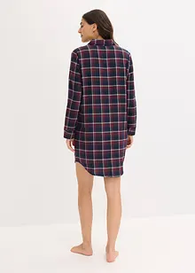 Vevd nattkjole i flanell med knepping, bonprix
