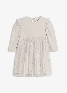 Bodykjole med rysjer og tyll, bonprix