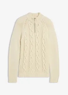 Grovstrikket troyer-genser med bomull, bonprix