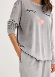 Loungewear-kosedress i fløyel, bonprix