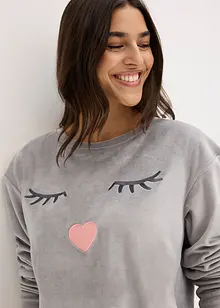 Loungewear-kosedress i fløyel, bonprix