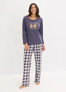 Pyjamas med flanellbukse, bonprix