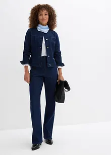 Loose Straight-jeans High waist, komfortlinning med strass, bonprix