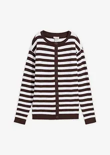 Finstrikket cardigan med rund hals, bonprix