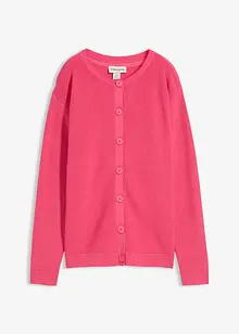 Finstrikket cardigan med rund hals, bonprix