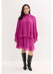 Chiffonkjole med volanger, bonprix