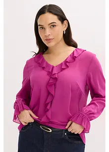 Bluse med volanger, bonprix