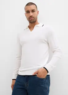 Finstrikket genser med kontrastdetaljer, bonprix