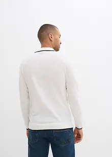 Finstrikket genser med kontrastdetaljer, bonprix