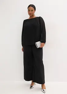 Chiffonbluse med strasspynt, bonprix