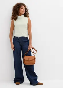 Topp med rullekrage i elastisk materiale, bonprix