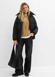 Vattert jakke med pilékrage, bonprix