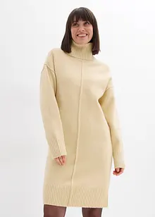 Strikket kjole med pyntesøm, bonprix