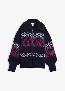 Oversized cardigan med moderne koftemønster, bonprix