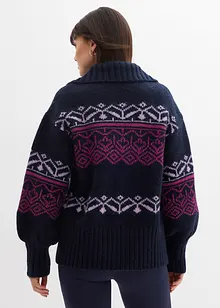 Oversized cardigan med moderne koftemønster, bonprix