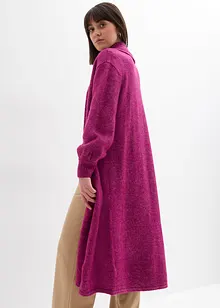 Lang coatigan i hårete garn, bonprix