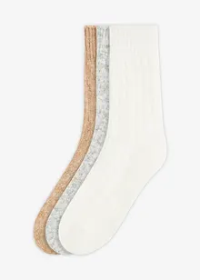 Sokker med flettemønster (3-pack), bonprix