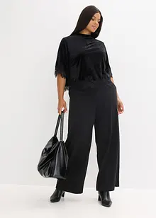 Fløyelstopp med blonder, bonprix