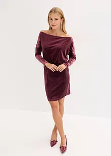 Minikjole i lett fløyel med glitter, bonprix