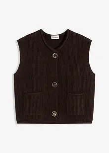 Strikket vest med dekorative knapper, bonprix