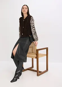 Strikket vest med dekorative knapper, bonprix