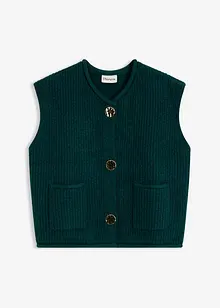 Strikket vest med dekorative knapper, bonprix