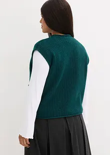 Strikket vest med dekorative knapper, bonprix