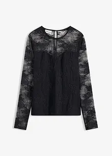 Langermet topp i fint blondemateriale, bonprix