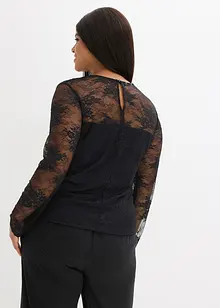 Langermet topp i fint blondemateriale, bonprix