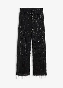 Paljettbukse med frynser, bonprix