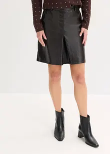 Skjørt av imitert lakkskinn med folde, bonprix