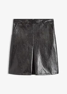 Skjørt av imitert lakkskinn med folde, bonprix