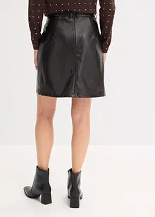 Skjørt av imitert lakkskinn med folde, bonprix