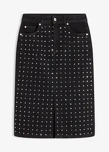 Denimskjørt med strass, bonprix